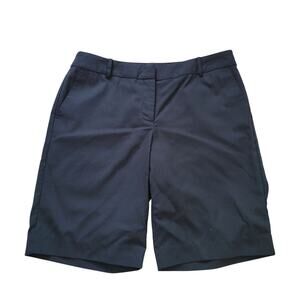 J. Jill Size	8 Simple 120 Washable 100% Wool Bermuda Pocket Shorts Navy Blue